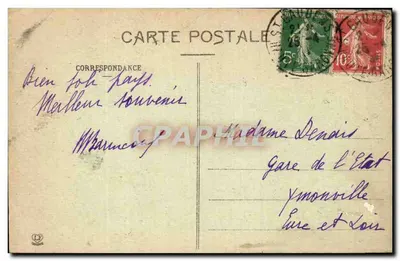 Pau - Bulwar Pyrenées — widok z parku z ławkami i drzewami — Phototypie LADUCHE PÉRÉA TOULOUSE, n°14 — Rewers