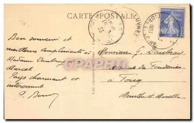 Luynes (I.-et-L.) - Place de la Gare e rue Gambetta (à esquerda o Château-Fort) — Verso