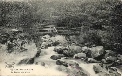 Brides-les-Bains — O Torrent das Allues — E. Reynaud, Editor, Chambéry, n°1679