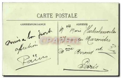 Cherbourg - Una ola del mar en la Place Napoléon — editor desconocido, n° 174 — Reverso