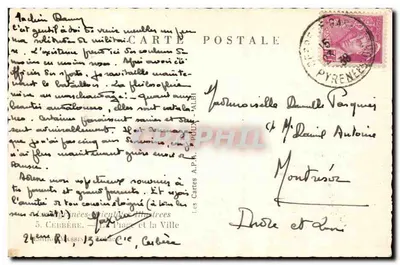 Cerbère — Vista da praia e da cidade — Les Cartes A.P.H. — n° 5 — Verso