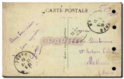 Bilhete postal antigo Castres — Verso