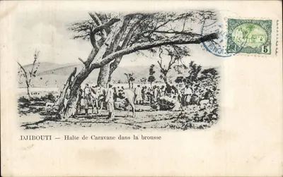 Djibuti — Parada de Caravana na floresta — Editor não identificado