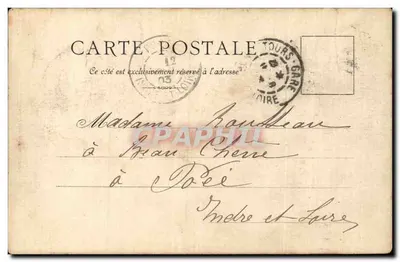 Plage de Pornichet — vue panoramique avec village en pente — éditeur André, série A n°10 — Verso