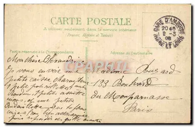 Bukiet kwiatów — Wydawca nie widoczny — datowany około 1908 — Rewers