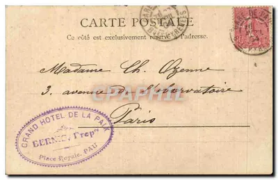 La Corte del Castello — Pau — editore R. & C. Pau, n° 1004 — Verso