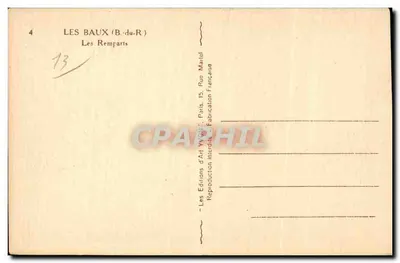 Les Baux (B.-du-R) — De Muren — Edities van Kunst Wygant, Parijs — Achterkant