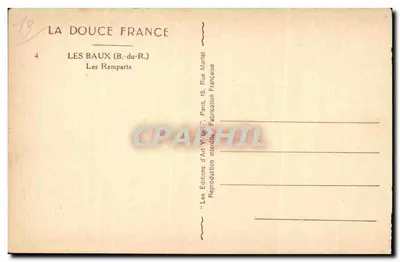 Les Baux-du-Roussillon — Zamek — Wydawnictwo Art Yvon, Paryż — Rewers