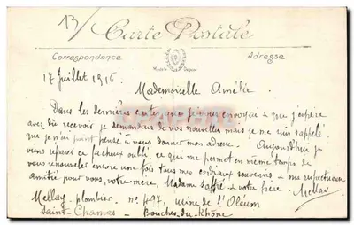 Arlésienne — Retrato de mulher com traje local — Edição Marcheteau, Arles — Verso