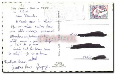 Cassis — Pamiętka z Cassis — Wydawnictwo ARIS — Rewers
