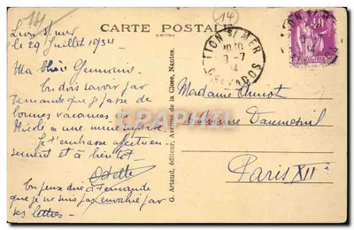 LION-sur-MER (Calvados) — Het Kasteel — G. Artaud, uitgever — Achterkant