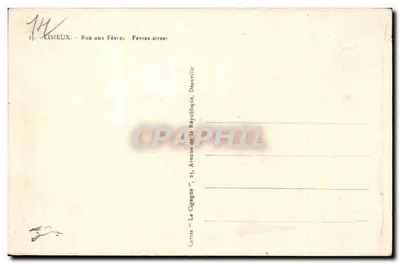 Lisieux — Rue aux Fèvres — Karty 'La Cigegae' — Rewers