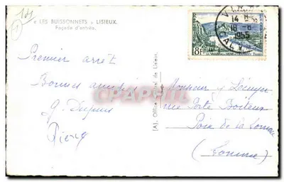 Les Buissonnets — Fachada de entrada — Office Central de Lisieux — Verso