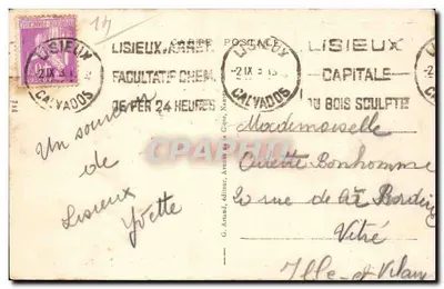 Lisieux - Piazza Victor-Hugo — G. Arrand, editore, n°9 — Verso