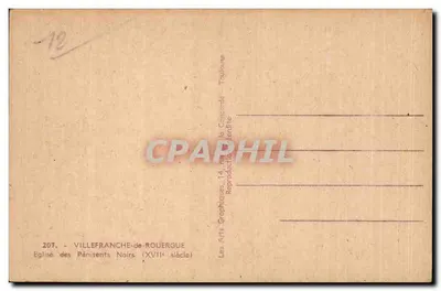 Église des Pénitents Noirs — Villefranche-de-Rouergue — Les Arts Graphiques Taulouta — Verso