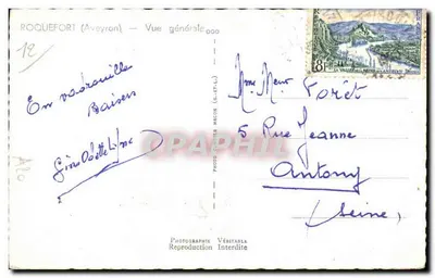 Roquefort (Aveyron) — Vista geral — Photo Currier Macon (S.-et-L.) — Verso
