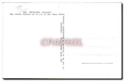 Espalion (Aveyron) — Jego stare domy nad rzeką Lot i stary zamek — ARGRA — Rewers