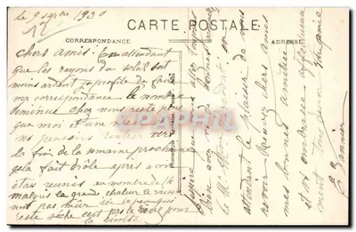 Bilhete postal antigo Najac O túnel — Verso