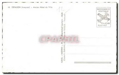 Espalion (Aveyron) — Antigo Hotel de Cidade — S.N.E. Narbo — Verso
