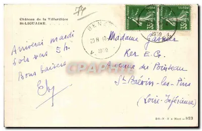 Castelo de la Tiffardière — Saint-Ligulaire — editor não visível — Verso