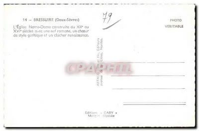 Bressuire (Deux-Sèvres) — Igreja de Nossa Senhora — Edições Gaby — Verso