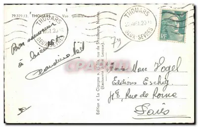 Ogólny widok Thouars — Cigogne, wydanie 79.329.13 — Rewers