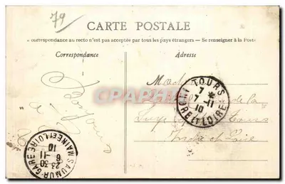 Thouars — Ogólny widok z południa — Dando-Berry, Tournus, n°642 — Rewers