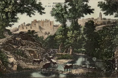 Bressuire e seu Castelo em 1885 — Coleção J. Bouvier, Impressor
