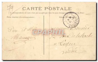 Bressuire e seu Castelo em 1885 — Coleção J. Bouvier, Impressor — Verso