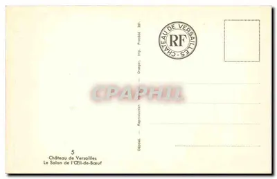 Zamek w Versailles — Saloon Œil-de-Bœuf — Wydawca Drager, nr 301 — Rewers