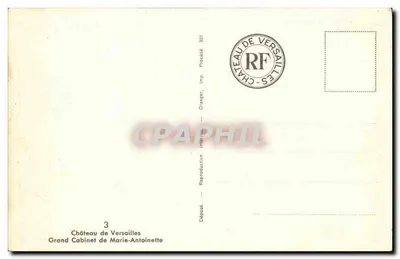 Grand Cabinet de Marie-Antoinette — Castillo de Versalles — Imp. Drawer — Procedimiento 301 — Reverso