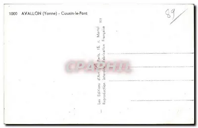 Avallon (Yonne) - Cousin-le-Pont — Editora: Les Éditions d'Art, Paris — Verso