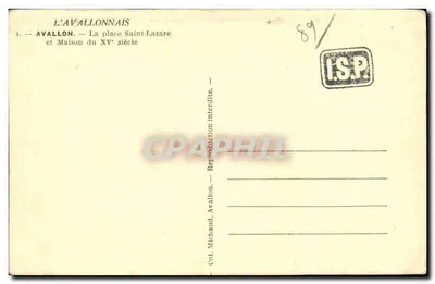 Avallon — Place Saint-Lazare und Haus aus dem 15. Jahrhundert — Verlag Michaud — Rückseite