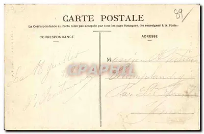 Auxerre — Wieża zegarowa — wydawca Aragon Calmus, nr 4 — Rewers