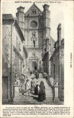 Saint-Florentin — A Escada norte da Igreja em 1832 — Coleção J. D., Sem
