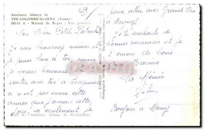 Antiga Abadia de Ste-Colombe-lès-Sens — Vista geral — Editor Amy's — Verso