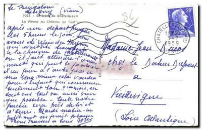 Widok z Zamku Touffou — okolice Châtellerault — wydawnictwo Gariot — Rewers