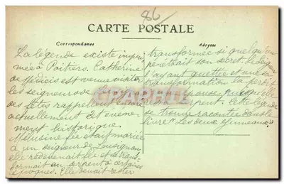 Lusignan (Vienne) — Entrada do Souterrâneo da Fada Mélusine — editor desconhecido, n° 4 — Verso