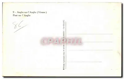 Angles-sur-l'Anglin — Ponte sobre o Anglin — Edição Especial das NOUVELLES GALERIES — LA BLANC — Verso