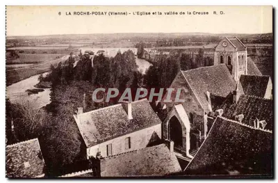 La Roche-Posay (Vienne) — A Igreja e a vales da Creuse — R. D.