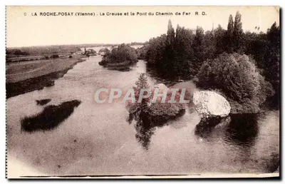 La Roche-Posay (Vienne) - A Creuse e o Ponte do Caminho de Ferro R.D.