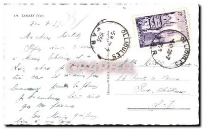 सनारी-सर-मर — पोर्ट और समुद्र तट का दृश्य — एडिशन मारी, टूलोन, संख्या 175 — पीछे