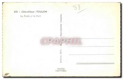 Toulon — De Haven en de Oever — Uitgave ARIS — Achterkant