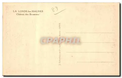 Castelo das Bormettes — La Londe-les-Maures — J. Colombain e Cia, La Londe-les-Maures - SIPHA — Verso