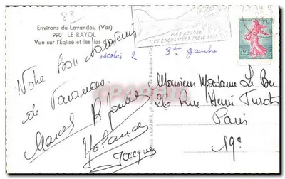 Widok na katedrę i wyspy Hiszpańskie — Okolice Lavandou (Var) — Édition Lénaire — Rewers
