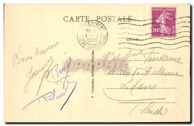 NANTES — Panorama hacia la isla Feydeau y la Estación de Orléans tomado desde el Transbordeur antes del relleno del Loira — P. Chapeau, editor, Nantes, n°334 — Reverso