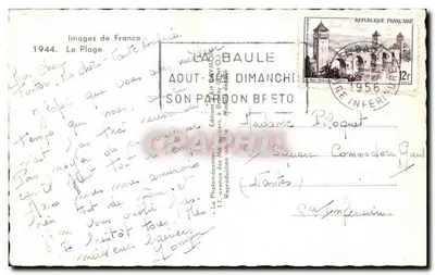La Baule — plaża i morze — Images de France, wydawca La Phoélemaque — Rewers