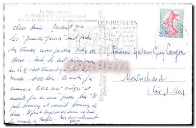 Le Pouliguen — O Porto com maré baixa — Edições Fotográficas Chambarry, n°417 — Verso