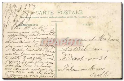 Châteaubriant (Loire-Inférieure) — Castelo da Renascença, Logis senhorial (1537) e Colunata (1538) — Bilhete postal antigo n°523 — Verso