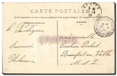 Bourg-de-Batz (L.-I.) - Rochers de la Dilanne — Fototipia Vassellier, Nantes, n° 1026 — Verso